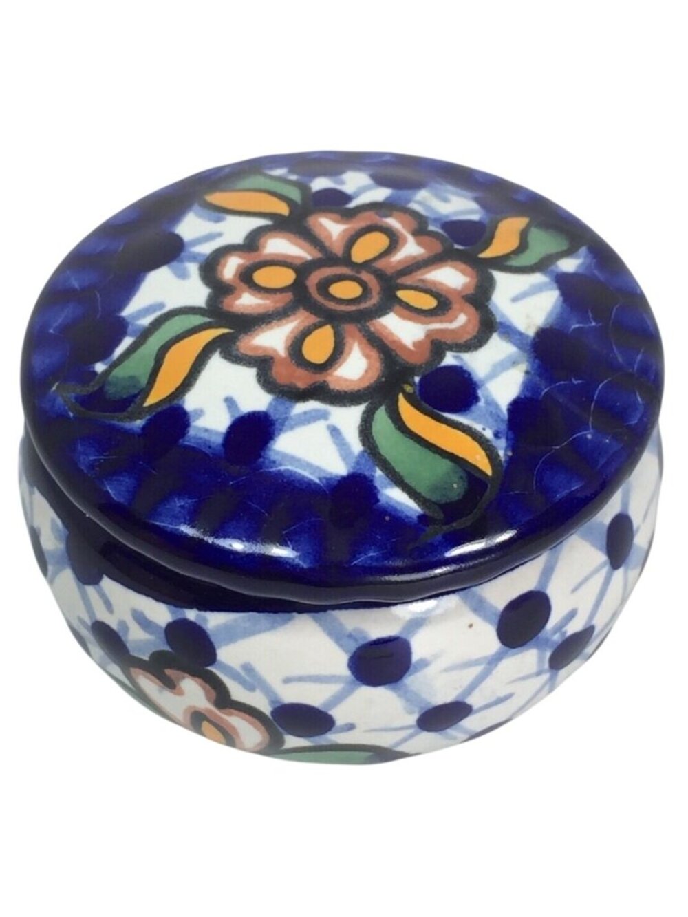 Traditional Design Multi-color Trinket or Dresser Box Made in Mexico 3.5" x 2" - Picture 4 of 8
